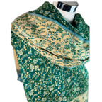 Tibetischer Schal  grün - blau - creme