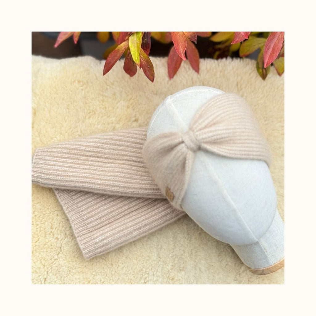 Cashmere Stirnband beige