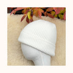 Cashmere Mütze wollweiß