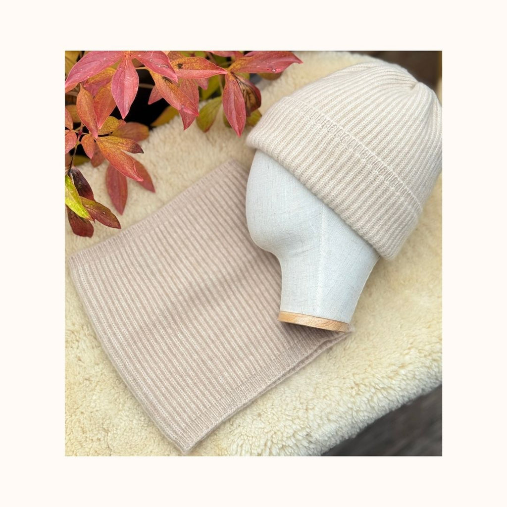 Cashmere Mütze beige