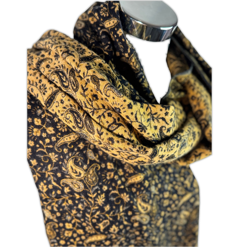 Tibetischer Schal  schwarz - beige
