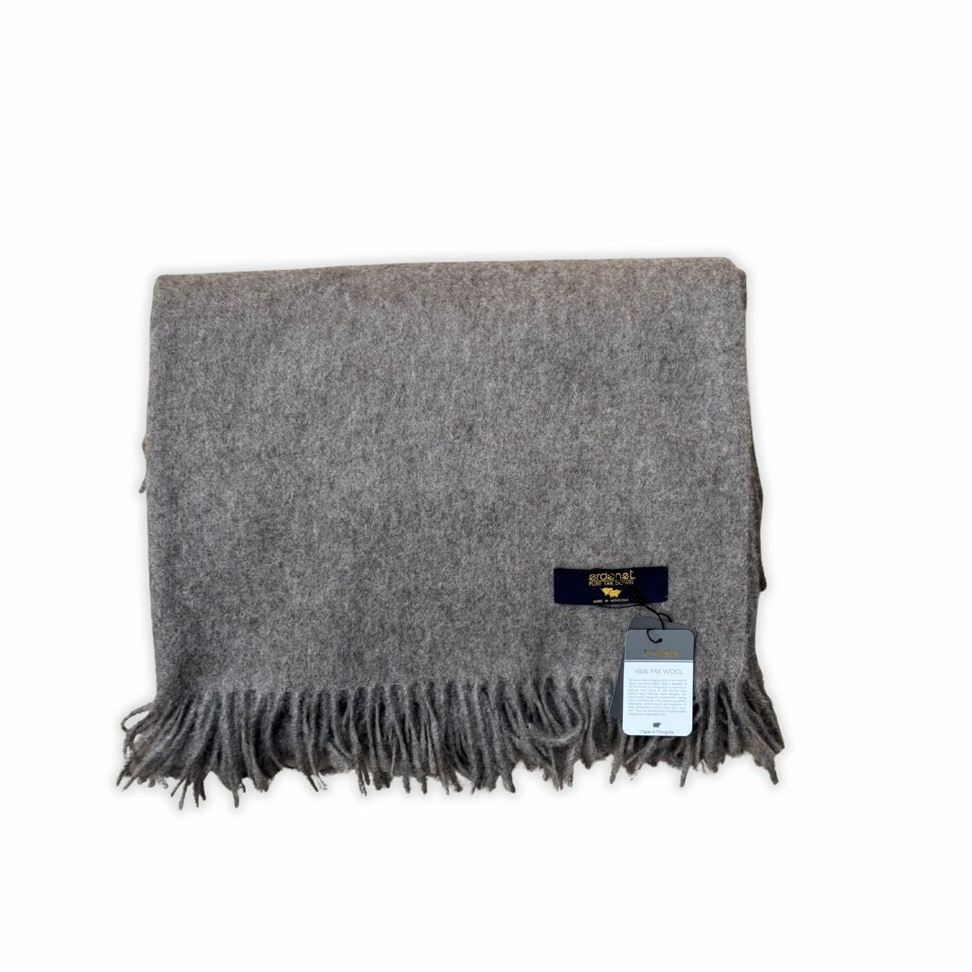 Yakwolle Decke fein und graumeliert