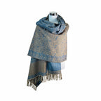 Tibetischer Schal melange- jeans