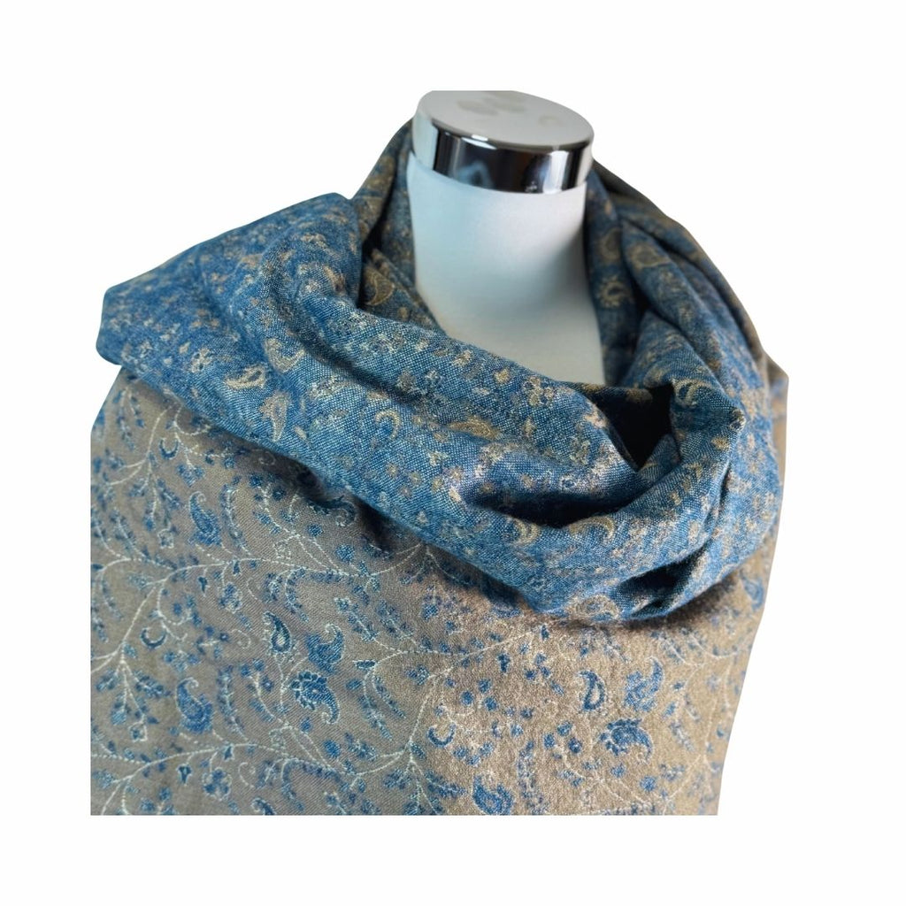 Tibetischer Schal melange- jeans