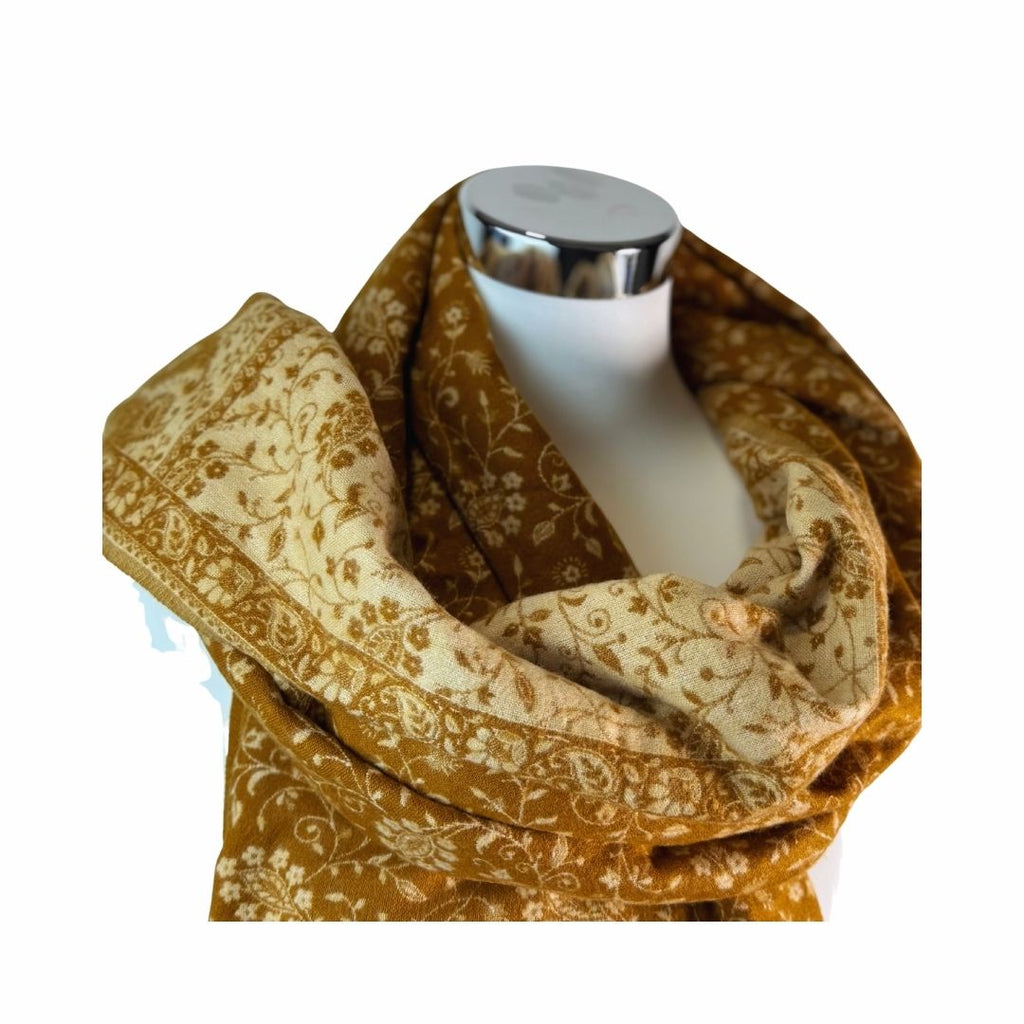 Tibetischer Schal goldbraun-beige
