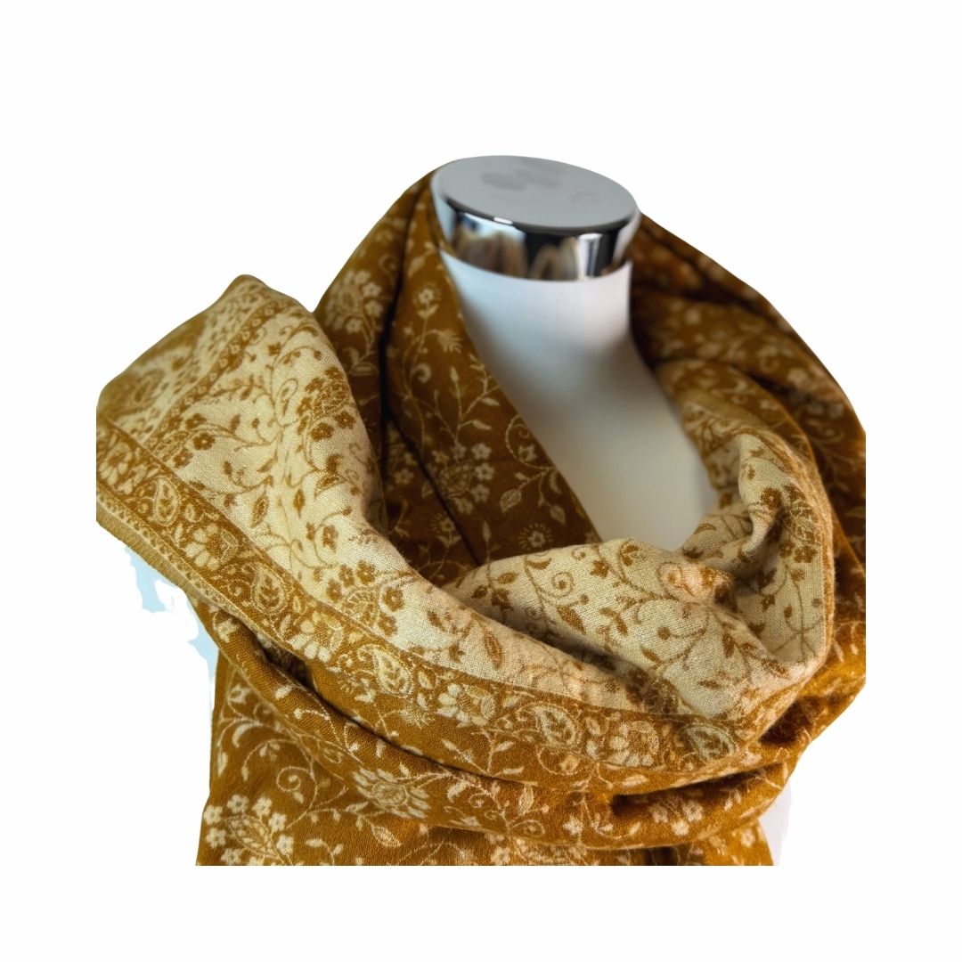 Tibetischer Schal goldbraun-beige