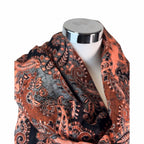 Tibetischer Schal schwarz-orange