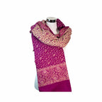 Tibetischer Schal beere-wollweiß