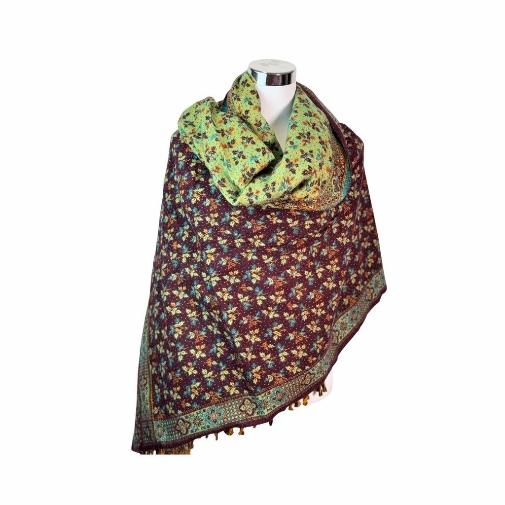 Tibetischer Schal braun-grün