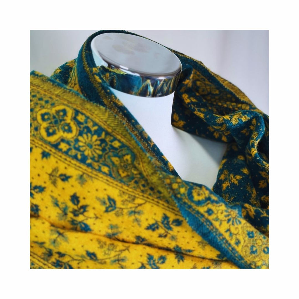 Tibetischer Schal grün-curry