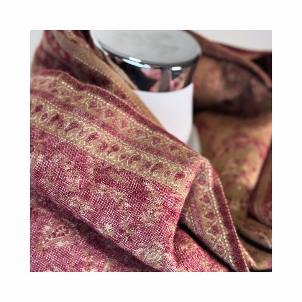 Tibetischer Schal zimt-weinrot
