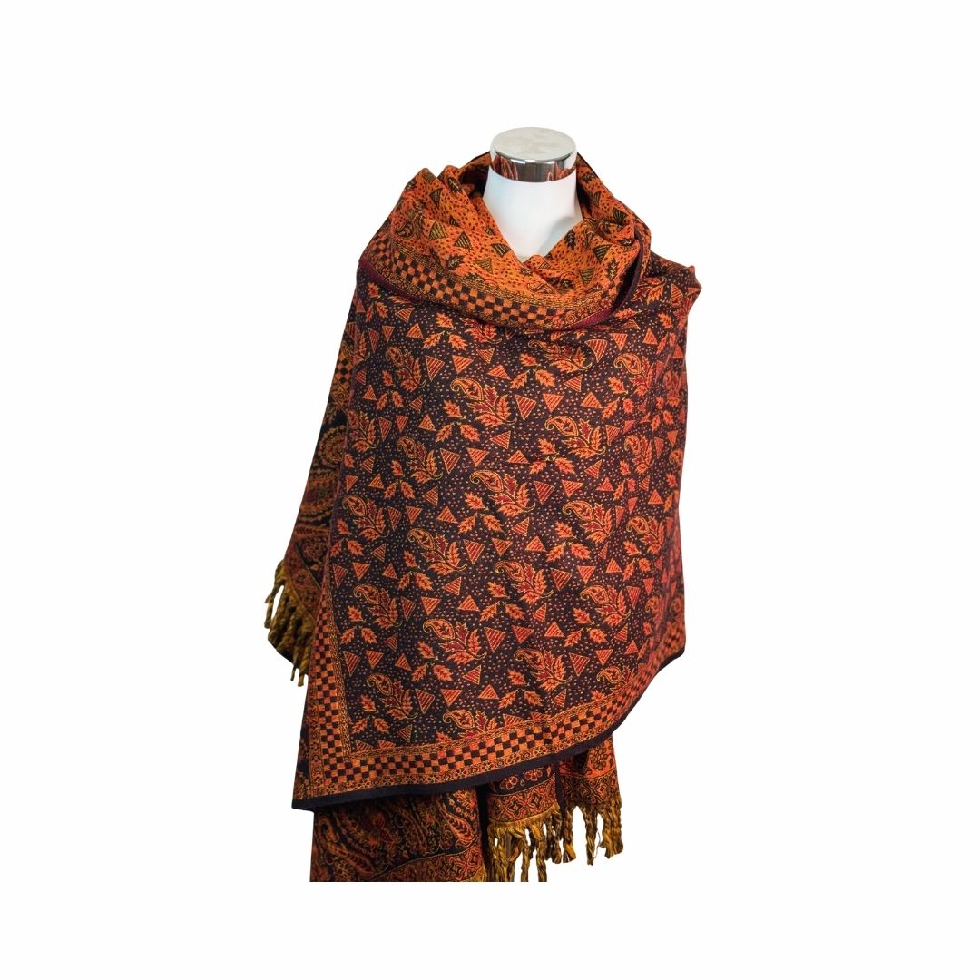 Tibetischer Schal Herbstlaub