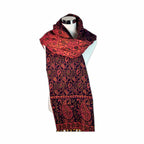 Tibetischer Schal  dunkelblau - lila - gelb
