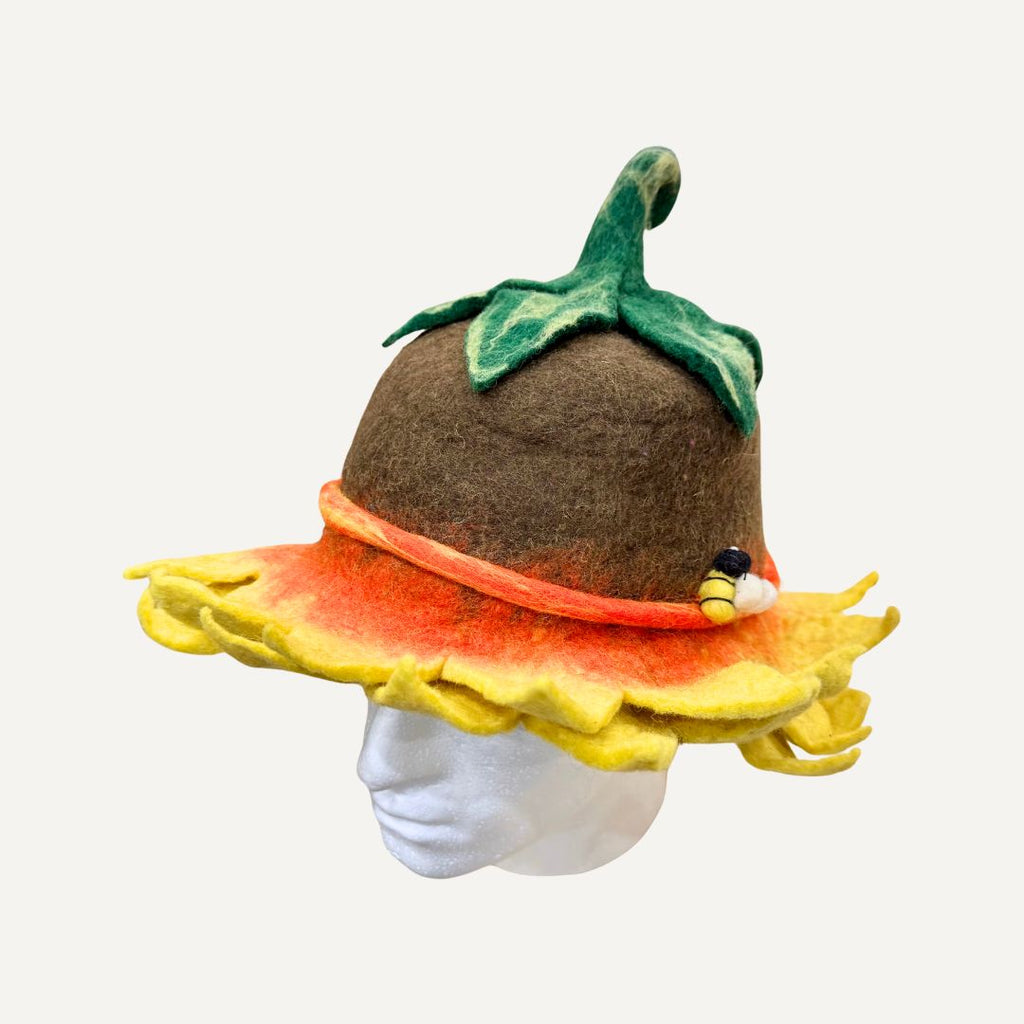 Handgemachte Filzhut  Sonnenblume