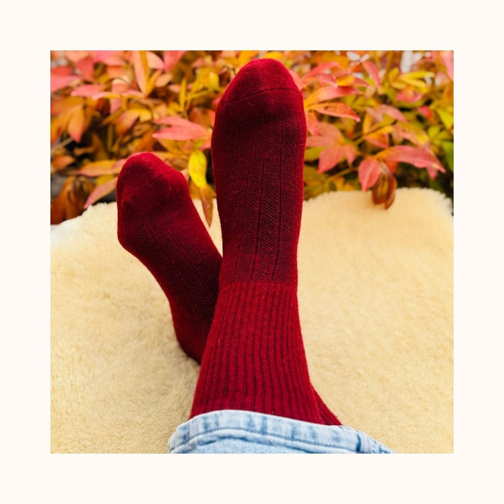 Wollsocken - Weinrot